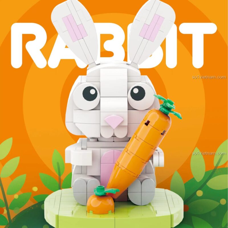 Mô hình Thỏ Ngọc Mr.Kuriosity 881001 với chữ Rabbit