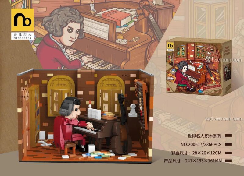 Mô hình Ludwig van Beethoven NiceBrick 200617 đã lắp ráp