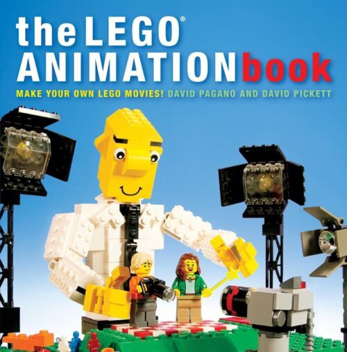 Bìa sách The LEGO Animation Book ISBN9781593277413, hướng dẫn tự tạo phim LEGO stop-motion cho các bạn trẻ đam mê sáng tạo.
