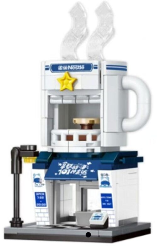 Bộ lắp ghép Cửa hàng Cà phê Nestle OEM 601532-2, đồ chơi mô hình quán cafe mini cho con gái 6 tuổi giá rẻ.