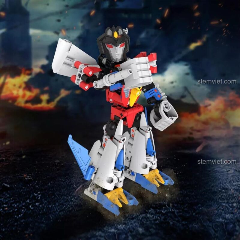 Set đồ chơi Mô hình Optimus Prime và đồ chơi xếp hình Mô hình Megatron OBBXJG100AIQI từ ONEBOT, mô hình Starscream màu trắng đỏ, đồ chơi lắp ráp cho bé trai 6 tuổi, giá tốt