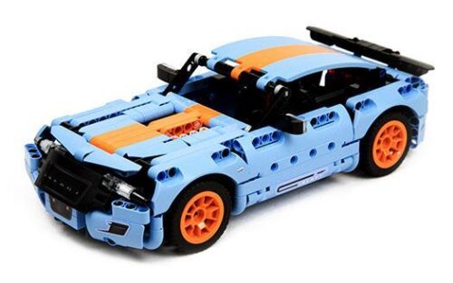 Mô hình xe thể thao Bu Yun ONEBOT OBJBY61AIQI màu xanh dương và cam, tỉ lệ 1:16, 500 mảnh ghép, chất lượng cao, giá tốt cho bé trai 14 tuổi.