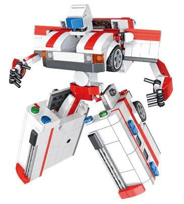 Bộ đồ chơi xe cứu thương biến hình Panlos 659013 robot cứu hộ cho bé trai 6 tuổi