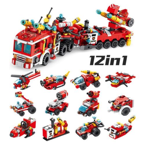Bộ lắp ghép Panlos Brick 633009 Biệt Đội Cứu Hỏa Thành Phố 12 trong 1 cho bé trai 6 tuổi, giá rẻ.