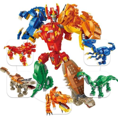 Bộ lắp ghép Panlos Brick 633061 Khủng Long Cơ Giáp Biến Hình 5 Trong 1, đồ chơi mô hình Robot Khủng Long cho bé trai 6 tuổi, giá tốt