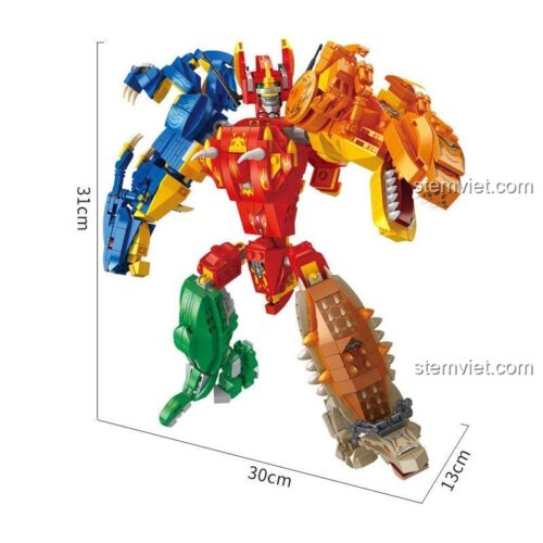 Kích thước mô hình Khủng Long Cơ Giáp Panlos Brick 633061, bộ đồ chơi Robot Khủng Long cho bé trai 6 tuổi, chất lượng cao