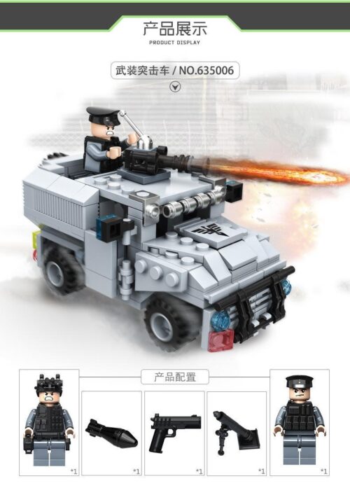 Bộ lắp ghép Panlos Brick 635006 Xe Đột Kích Chống Khủng Bố GunStrike, đồ chơi mô hình 635006 cho bé trai 6 tuổi, giá tốt