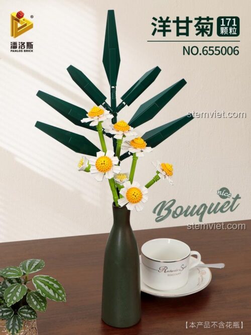 Panlos Brick 655006, bộ lắp ghép Bó Hoa Cúc Họa Mi, đồ chơi lắp ráp hoa bất tử, quà tặng ý nghĩa cho con gái 6 tuổi giá tốt
