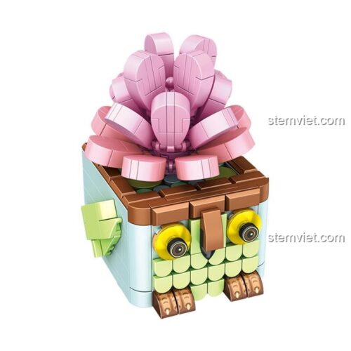 Mô hình cây cảnh lắp ráp Inbrixx 5010 màu hồng, chi tiết tinh xảo, giúp bé gái 6 tuổi phát triển tư duy.