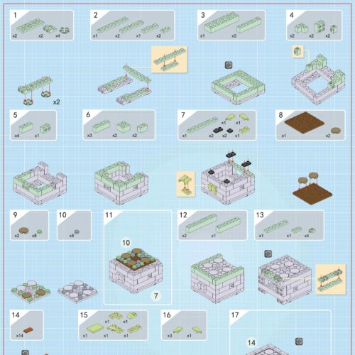Sách hướng dẫn lắp ráp Panlos Brick 655010 Hoa Succulent 8 Kiểu - Hướng dẫn lắp ráp Panlos Brick 655010 Cây Cảnh