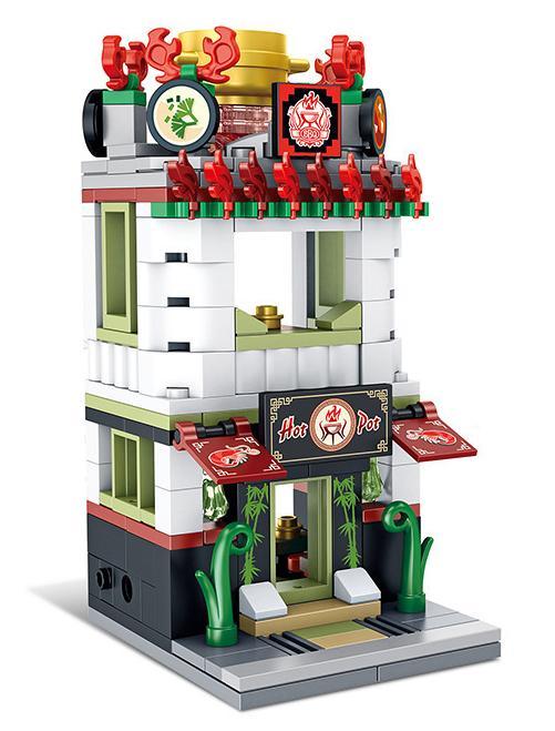 Mô hình lắp ráp Cửa hàng lẩu mini Panlos Brick 657036 cho bé gái 6 tuổi, thiết kế chi tiết, giá rẻ.