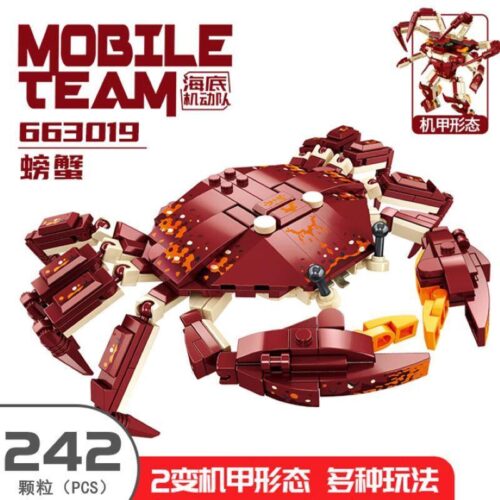 Bộ lắp ghép Cua Biến Hình Robot Panlos Brick 663019 giá tốt cho bé trai 6 tuổi, đồ chơi lắp ráp Cua Biến Hình Robot biến hình 2 dạng linh hoạt.