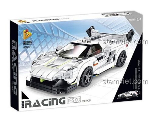 Hộp bộ xếp hình 666021 Koenigsegg Jesko Panlos Brick, đồ chơi lắp ghép siêu xe cho bé trai, chất lượng cao.