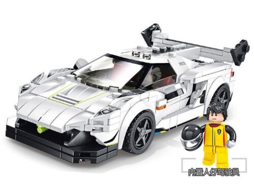 Bộ lắp ráp Koenigsegg Jesko Panlos Brick 666021 với minifigure tay đua, đồ chơi mô hình siêu xe cho bé trai 6 tuổi, giá tốt.