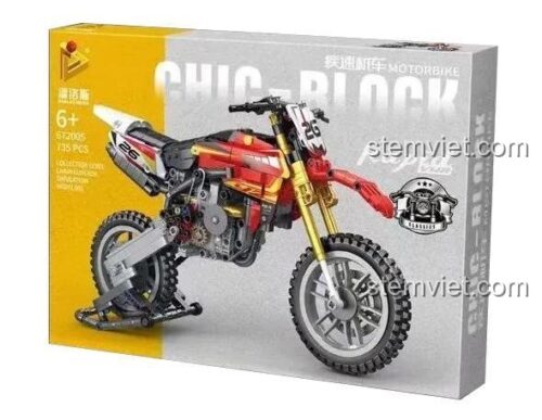 Bộ lắp ráp mô hình xe mô tô địa hình Yamaha YZ450 Panlos Brick 672005 cho bé trai 8 tuổi, giá rẻ.