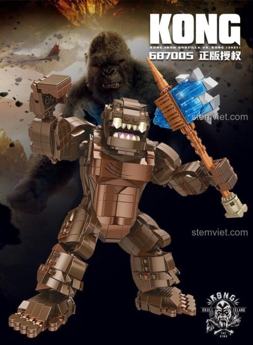 Poster quảng cáo bộ lắp ráp Figure King Kong 687005, một món quà giá tốt cho fan của phim Godzilla vs. Kong.