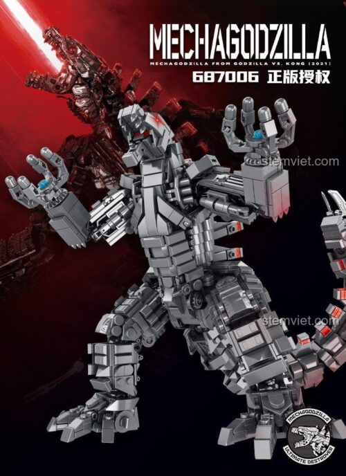 Poster bộ xếp hình 687006 Robot Godzilla từ phim Godzilla vs Kong, đồ chơi mô hình Panlos Brick chất lượng cao.