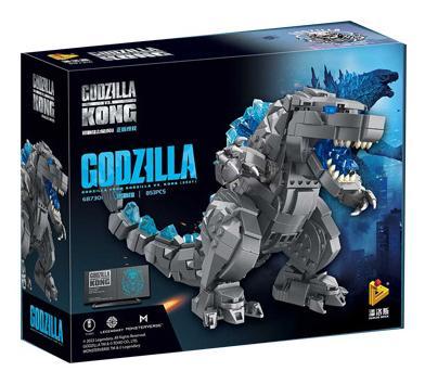 Hộp sản phẩm của bộ đồ chơi Godzilla và bộ lắp ghép Quái vật Godzilla, bé trai 6 tuổi sẽ thích mê, giá tốt.