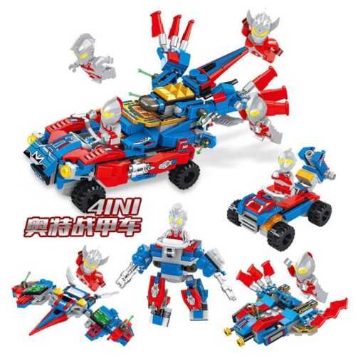 Bộ lắp ráp Panlos Brick 690009 Xe Chiến Giáp Ultraman hợp thể 4 trong 1, đồ chơi cho bé trai 6 tuổi giá rẻ.