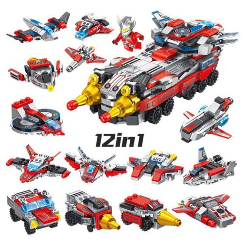 Bộ lắp ráp Siêu Nhân Điện Quang Ultraman Panlos Brick 690012, đồ chơi xếp hình 12 trong 1 cho bé trai 6 tuổi giá rẻ.