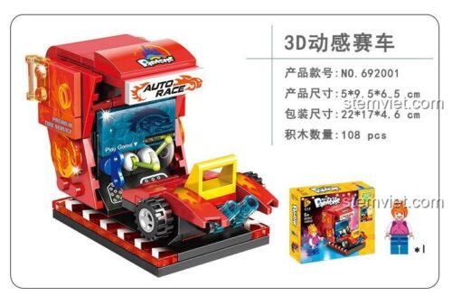 Mô hình máy đua xe Panlos Brick 692001, kích thước chi tiết, đồ chơi lắp ghép cho bé trai 6 tuổi, giá rẻ.