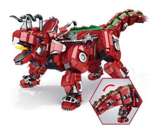 Bộ lắp ghép Khủng long cơ khí Triceratops PanlosBrick 611012 có đèn LED, đồ chơi lắp ráp cho bé trai 6 tuổi, giá tốt.