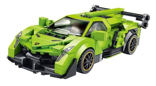 Mô hình lắp ráp Lamborghini Veneno PanlosBrick 666018 màu xanh lá, siêu xe tốc độ kinh hoàng cho bé trai 6 tuổi, giá tốt.