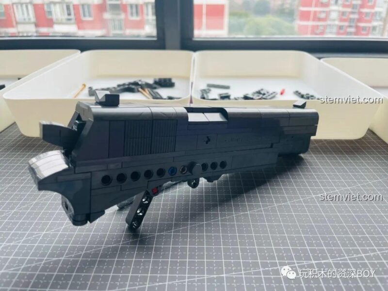 Mô hình súng lục M1911 PanlosBrick 670007 với băng đạn tháo rời, đồ chơi lắp ráp súng lục cho bé trai