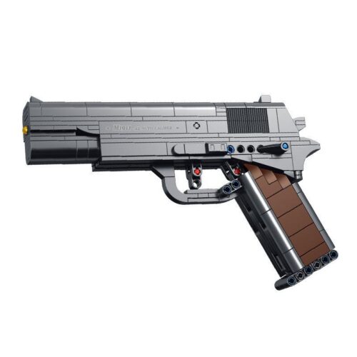 Mô hình súng lục M1911 PanlosBrick 670007 màu xám đen, đồ chơi lắp ráp chân thực cho bé trai 6 tuổi, giá tốt