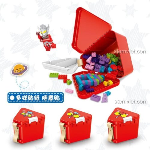 Hộp Đựng Đồ Chơi Ultraman Bé Nhỏ - Sản phẩm với sticker