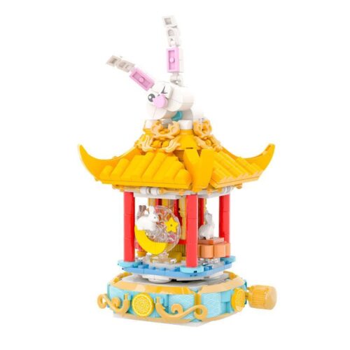 Mô hình Đèn lồng thỏ ngọc xoay Pantasy 18008, đồ chơi lắp ráp Đèn lồng Trung Thu có đèn LED, phù hợp bé gái 6 tuổi, giá tốt