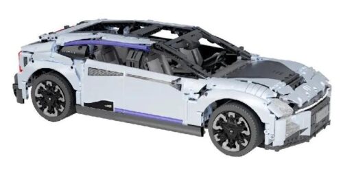 Mô hình xe HiPhi Z Pixel Sci-Fi Car Model màu trắng, tỉ lệ 1:8, 2795 chi tiết, có cửa mở, điều khiển từ xa, dành cho con trai 14 tuổi