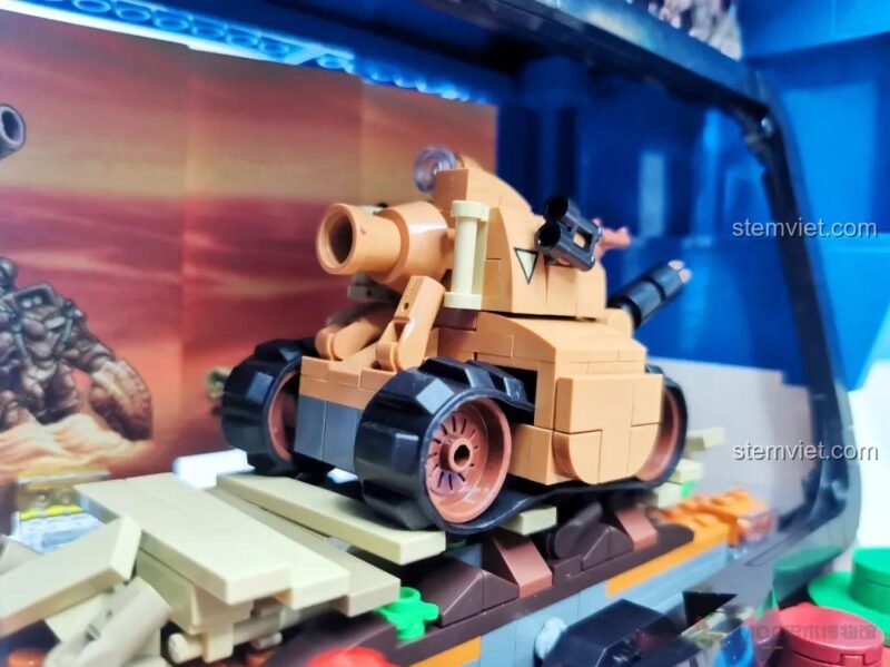 Cơ chế pop-up nhân vật 'ông già' với 'H弹' trong bộ lắp ghép Metal Slug 3, đồ chơi mô hình Pantasy 86231.