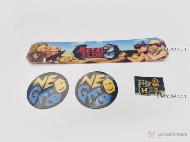 Các decal và giấy nền cảnh quan của bộ xếp hình NEOGEO 86231, đồ chơi mô hình máy game thùng.