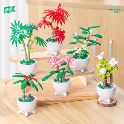 bộ lắp ghép Chậu cây bonsai Pleyerid M38-B1075. Bộ sưu tập 6 mô hình cây cảnh mini để bàn cho bé gái 12 tuổi, giá rẻ.