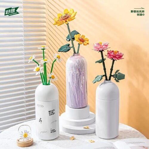 Ảnh tổng hợp bộ sưu tập hoa lắp ghép Pleyerid M38-B1101, đồ chơi mô hình hoa trang trí cho bạn gái 12 tuổi, giá tốt.