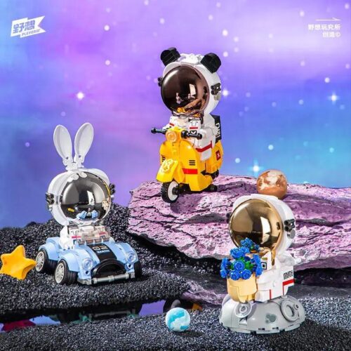 Bộ lắp ghép Phi hành gia MARO Pleyerid M38-P8002. Set 3 mô hình phi hành gia cute để bàn, đồ chơi trang trí giá rẻ cho bé trai và bé gái 6 tuổi.
