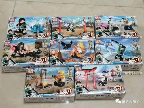 Trọn bộ 8 hộp nhỏ của đồ chơi mô hình PRCK 69612 nhân vật Sát Quỷ Đội giá rẻ.