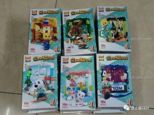 Các hộp đồ chơi Talking Tom and Friends 99006 của Pule Star nhìn từ trên xuống