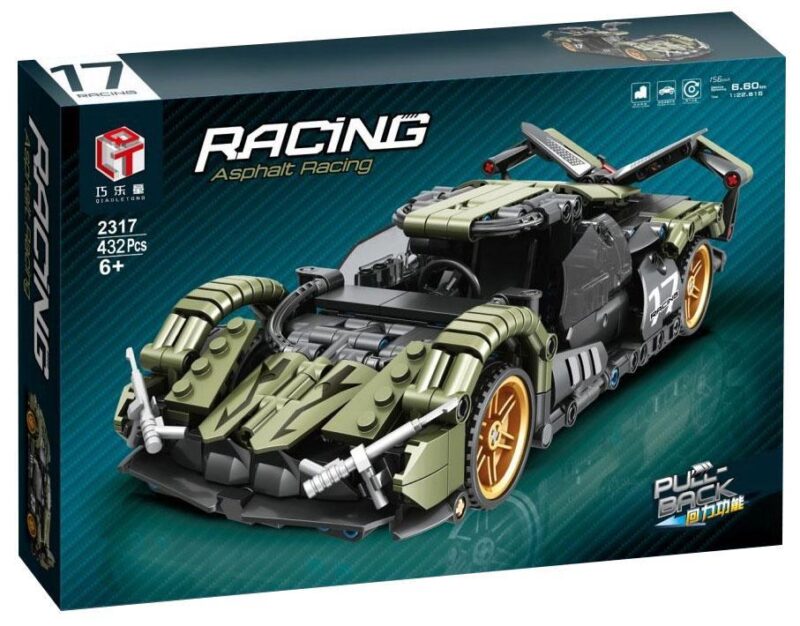 Hộp bộ lắp ráp Qiaole Tong 2317 Siêu xe Lamborghini Lambo V12 Vision GT, đồ chơi cho bé trai 6 tuổi giá rẻ.