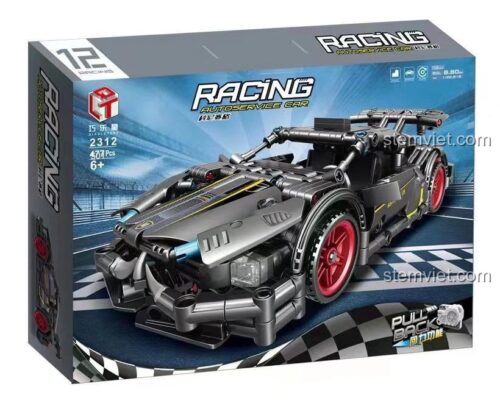 Hộp bộ lắp ghép Qiaoleton 2312 Xe đua Koenigsegg kéo lùi, chất lượng cao, đồ chơi cho bé trai 6 tuổi, giá tiết kiệm.