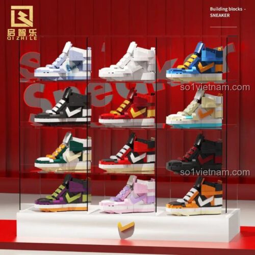 Bộ lắp ghép Qizhile 102705 trưng bày nhiều mẫu Giày Sneaker Thể Thao, đồ chơi mô hình sáng tạo cho cả con trai và con gái, giá tiết kiệm.