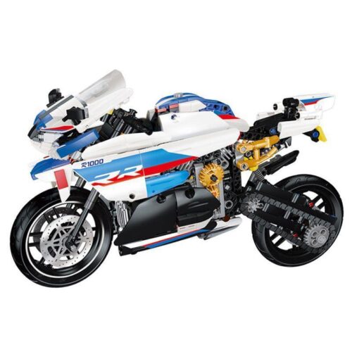 Đồ chơi lắp ráp QIZHILE 85003 BMW S1000RR với chân chống mô tô, mô hình xe đua BMW S1000RR 900 mảnh ghép, giúp bé trai 6 tuổi phát triển kỹ năng lắp ráp, giá tiết kiệm.