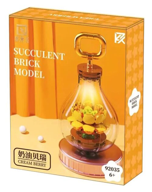 Bộ lắp ghép Qizhile 92035 Mô hình cây mọng nước Cream Berry có đèn LED, quà tặng giá tốt cho bé gái 6 tuổi