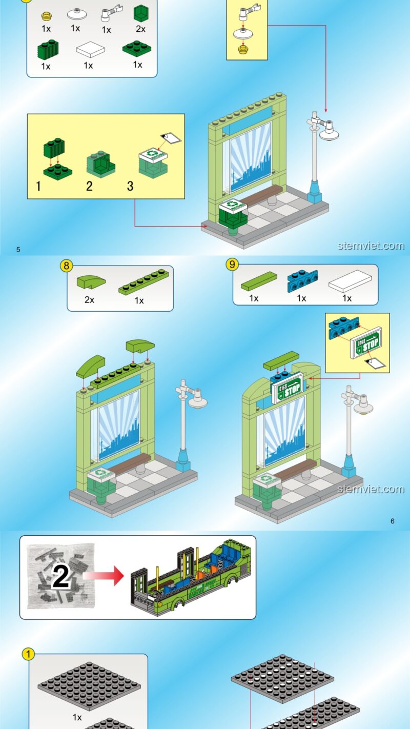 Hướng dẫn lắp ráp 启蒙QMAN 1121 Xe buýt công cộng sách lắp ghép 启蒙QMAN 1121 Xe buýt