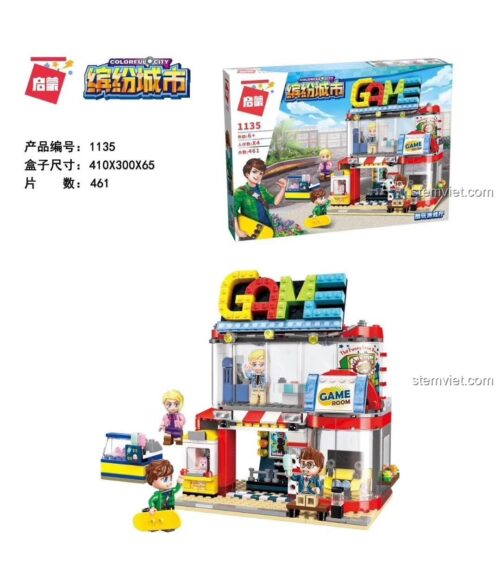 Hộp đồ chơi xây dựng Tiệm game thùng ENLIGHTEN 1135. Món quà sáng tạo cho bé trai, chất lượng cao, tương thích LEGO®.