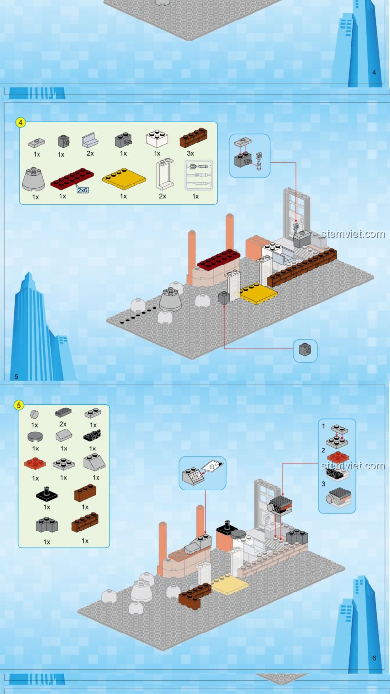 Sách lắp ghép QMAN 1137 Quán ăn phong cách Trung Hoa PDF gốc chất lượng cao hướng dẫn lắp ghép QMAN 1137 Tòa nhà phố cổ Trung Hoa