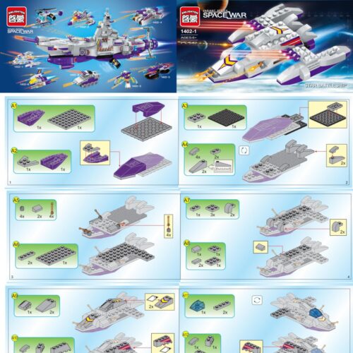 Chiến Hạm Biến Hình Kẻ Hủy Diệt Không Gian 8 trong 1 QMAN 1402-2 hướng dẫn lắp ráp QMAN 2 Tàu Chiến Không Gian Biến Hình PDF