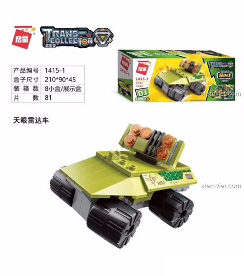 Hộp đồ chơi lắp ráp Qman 1415-1 Thiên Nhãn Xe Radar, bộ lắp ghép cho bé trai 6 tuổi, chất lượng cao.