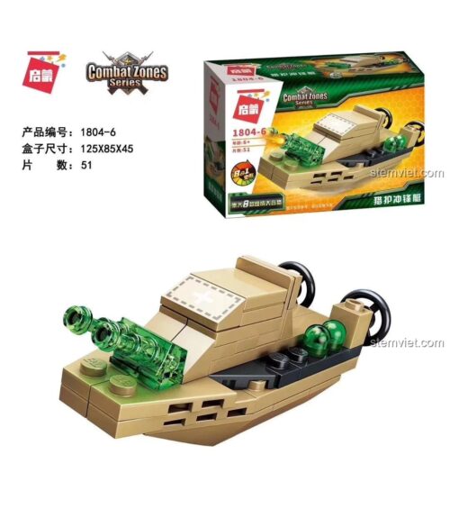 Mô hình lắp ráp chiến đấu cơ không gian hợp thể từ 8 bộ QMAN 1804 Combat Zones, đồ chơi sáng tạo cho bé trai 6 tuổi.